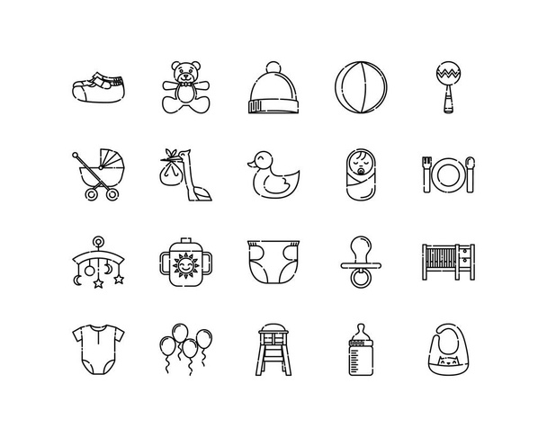 Baby Icon Collections with Outline style. Pixel perfect - Vector, Image