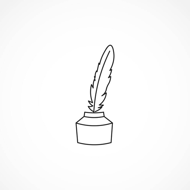 feather ink line icon. feather isolated line icon - Vector, Image