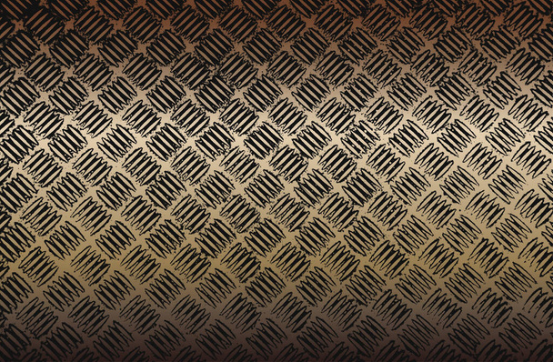Paslanmış altın metal levhanın sıkıntılı örtülü dokusu. Grunge 'un arka planı. soyut yarım ton vektör çizimi - Vektör, Görsel