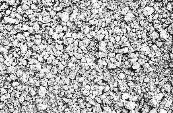 Textura de sobreposição angustiada de pedras, rochas, seixos, macadame. fundo grunge. ilustração vetorial de meio tom abstrata
 - Vetor, Imagem