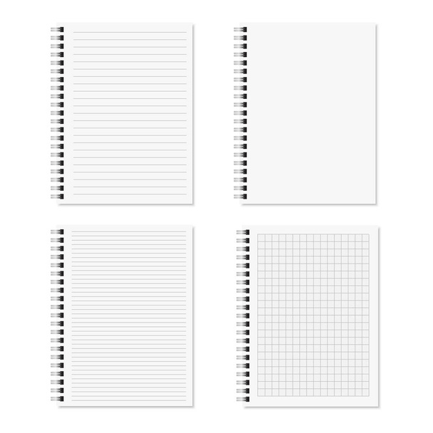 Set of spiral notebook templates with soft shadow. Vector - Вектор, зображення