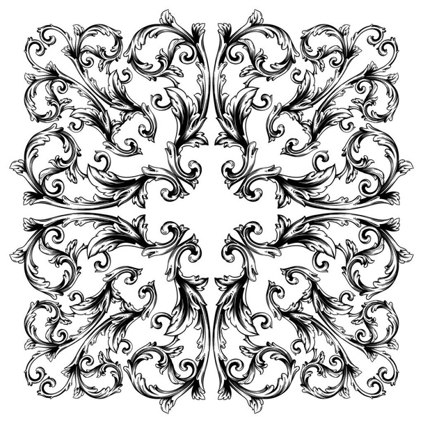 Classical baroque vector of vintage element for design. Decorative design element filigree calligraphy vector. You can use for wedding decoration of greeting card and laser cutting. - Vector, Image