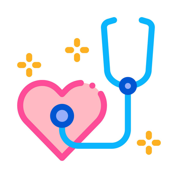 heart beat measurements icon vector. heart beat measurements sign. color symbol illustration - Vector, Image