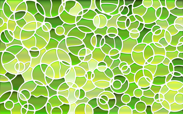 abstract vector stained-glass mosaic background - green circles - Вектор,изображение