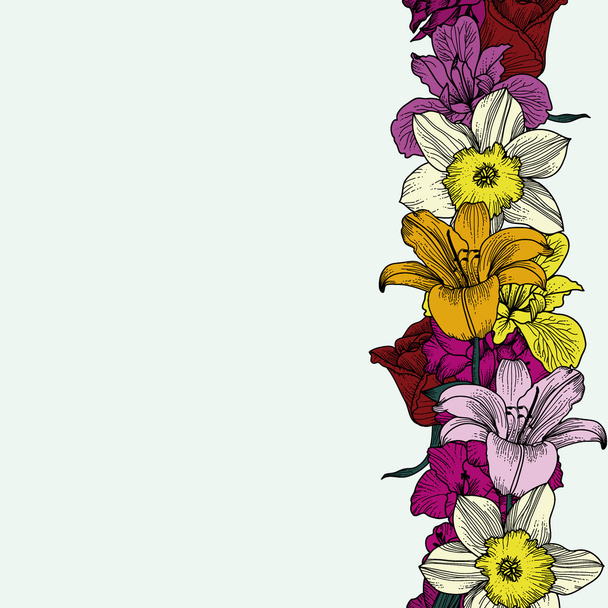 piękny kwiat rama - Wektor, obraz