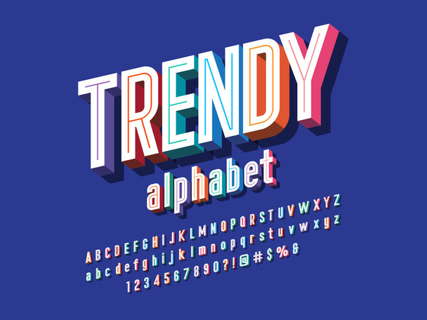 Vector of 3D bold colorful alphabet design - Vector, Image