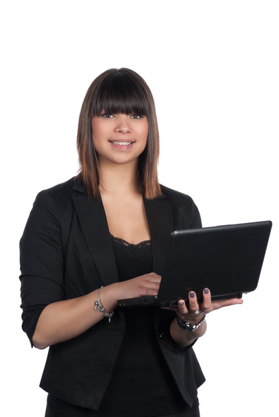 Woman holds a netbook - Photo, Image
