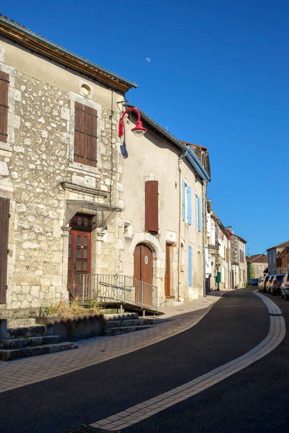 Empty streets on a sunny early summer afternoon in rural Hautefage la Tour village, Lot et Garonne, France - Photo, Image
