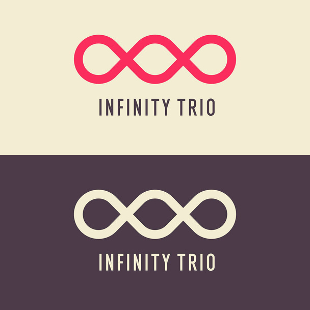 De illustratie toont het oneindig trio teken. Moderne graphics. - Vector, afbeelding