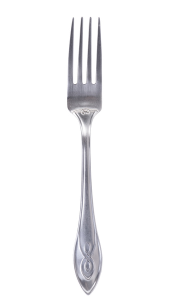 Stainless steel fork isolated on white background - Photo, Image