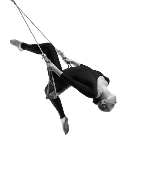 Young woman gymnast on rope - Foto, imagen