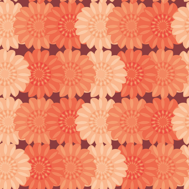 Seamless repeating pattern of orange flowers - Vector, Imagen