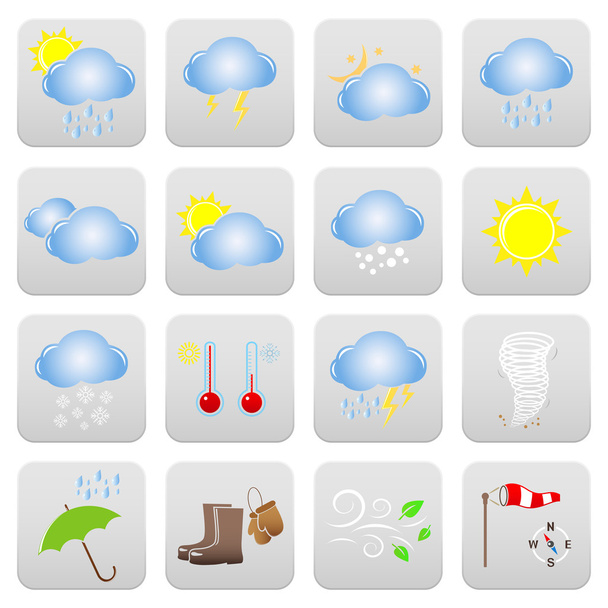 Symbole der Wettervorhersage - Vektor, Bild
