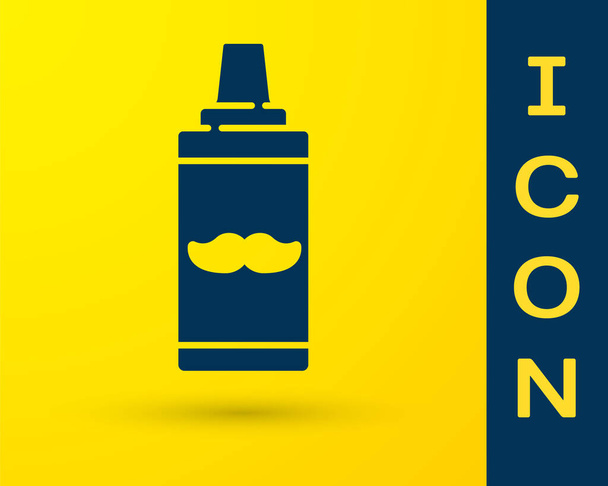 Kék borotválkozás zselé hab ikon izolált sárga alapon. Borotvahab. Vektorillusztráció - Vektor, kép