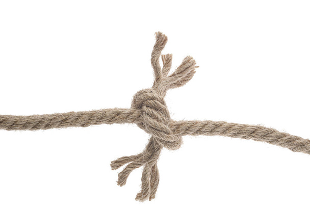 Two ropes connected by a knot. Full depth of field... - Photo, image