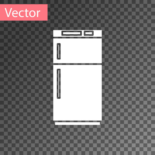 Icône du réfrigérateur blanc isolé sur fond transparent. Réfrigérateur congélateur réfrigérateur. Technologie et appareils ménagers. Illustration vectorielle
 - Vecteur, image