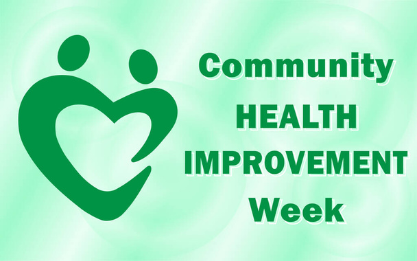 Poster vettoriale della Community Health Improvement Week che ricorda l'importanza di uno stile di vita sano per la salute della nazione e delle generazioni. Tutti gli elementi sono isolati. - Vettoriali, immagini