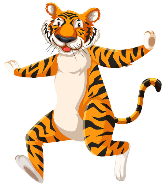 Onnellinen tiikeri sarjakuva, hahmo kuvitus
 - Vektori, kuva