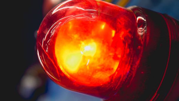 Closeup toned image of red fire alarm light - Photo, Image