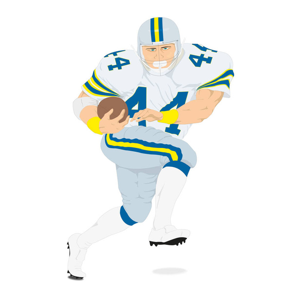American Football-Spieler auf weißem Hintergrund - Vektorillustration - Vektor, Bild