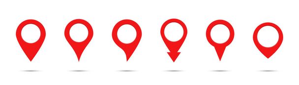 Mapa do ponteiro. Coleção vetorial isolada de ponteiros de mapas. Símbolo de localização GPS. Pino de localização vermelho, ícone do ponteiro do mapa. EPS 10
 - Vetor, Imagem