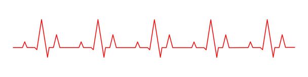 Línea roja de latidos cardíacos. Ilustración vectorial aislada. Onda abstracta. Rastros de vectores rojos de pulso. EKG línea cardio símbolo rojo. Concepto médico y saludable. EPS 10
 - Vector, Imagen