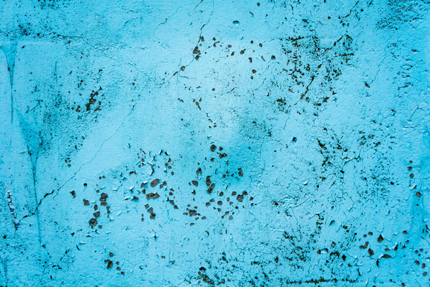 velho azul rachado pintura na parede de concreto
 - Foto, Imagem