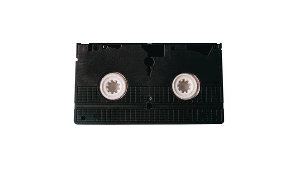 Videocassette geïsoleerd op witte achtergrond. Retrostijl. - Foto, afbeelding