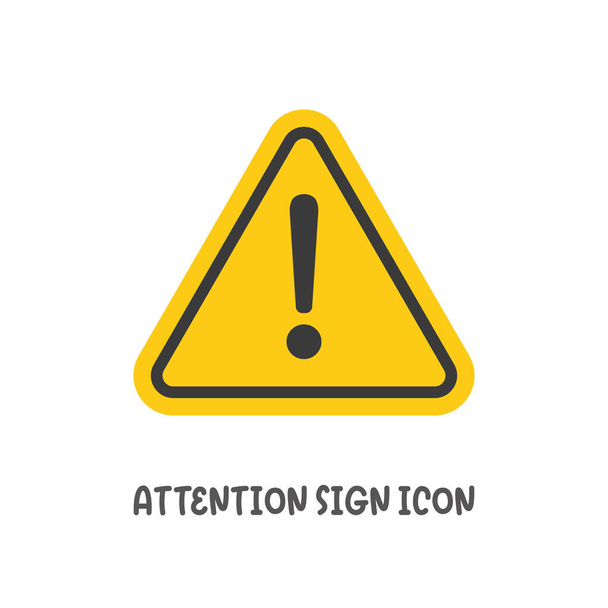 Attention sign icon simple silhouette flat style vector illustration on white background. - Vector, Image