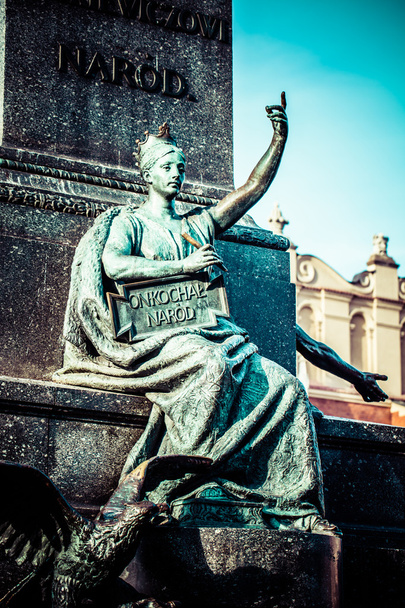 Cracóvia - fragmentos do monumento de Adam Mickiewicz
. - Foto, Imagem