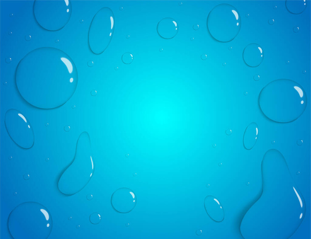 Gotas de lluvia o vapor sobre fondo azul. , luz y sombra .Vector, ilustración
. - Vector, Imagen