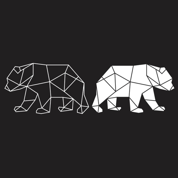 Vector, line, geometric, symbol, bear, illustration - Διάνυσμα, εικόνα