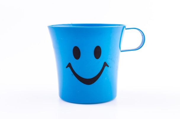 Color plastic cup on isolated white background - Photo, Image