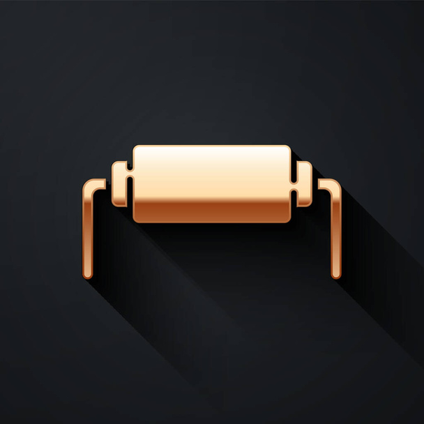 Gold Resistor icona elettrica isolata su sfondo nero. Lungo stile ombra. Illustrazione vettoriale
 - Vettoriali, immagini