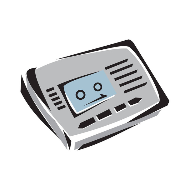 Vektorillustration Diktafon-Symbol. Digitaler Stimmenrekorder isoliert auf weißem Hintergrund. - Vektor, Bild