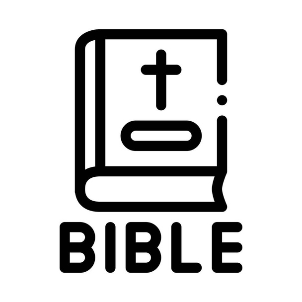 Biblia santa de los cristianos icono vector. Santa Biblia de los cristianos signo. ilustración de símbolo de contorno aislado - Vector, Imagen