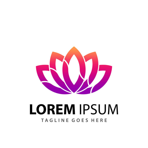 Abstract Lotus Flower Company Logo Design Template Premium Vector - Vector, Image