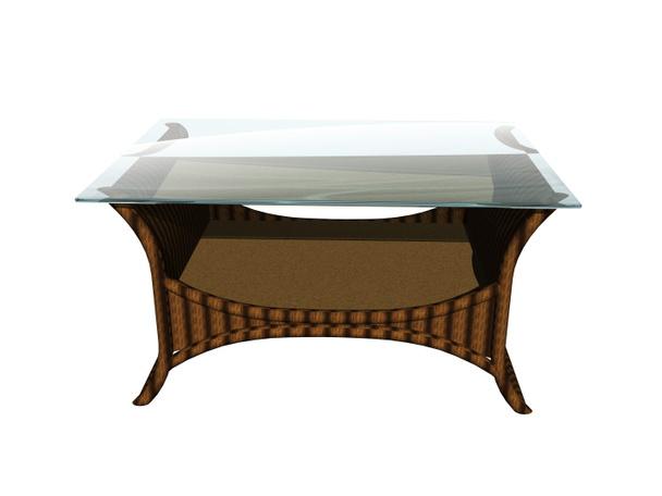 braided patio table with glass top - Photo, Image