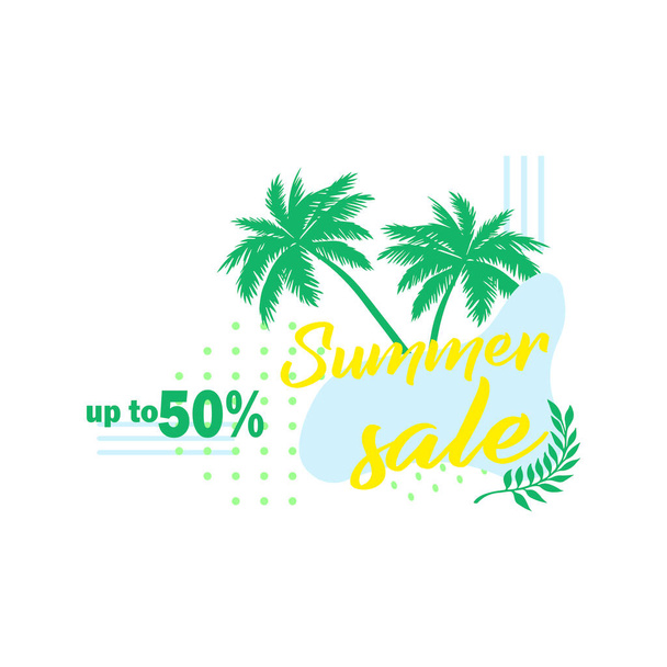 Flat design vector template low prices online shopping - summer discounts isolated. - Vetor, Imagem