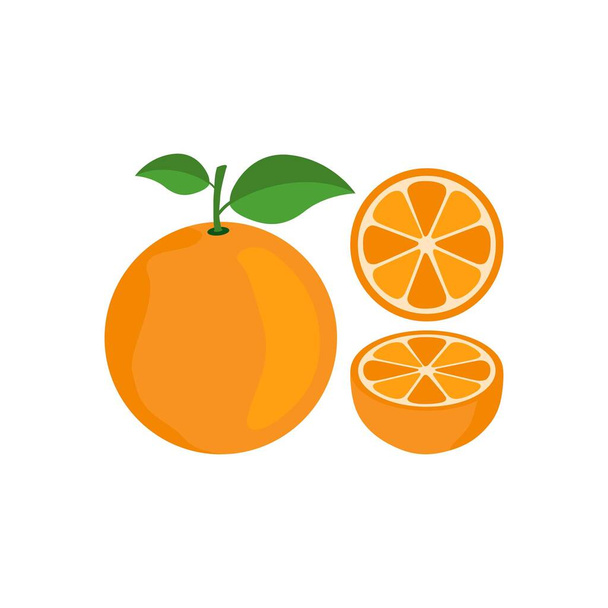 Naranja cítricos medio vector de frutas
 - Vector, imagen