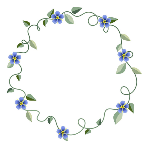 Flower decorative frame, floral wreath, stock vector illustration - Vector, Image