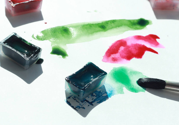 photo of water color art process in creative Studio - Foto, Imagen