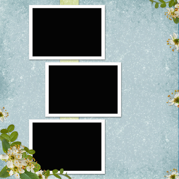 Background with frames and flowers - Valokuva, kuva