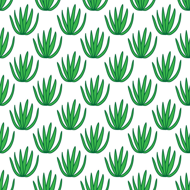 agave seamless doodle pattern, vector color illustration - Vector, Imagen