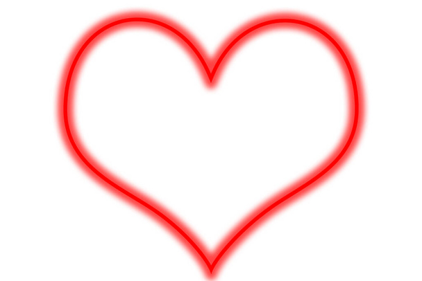 Rood klassiek hart frame op witte achtergrond. - Foto, afbeelding