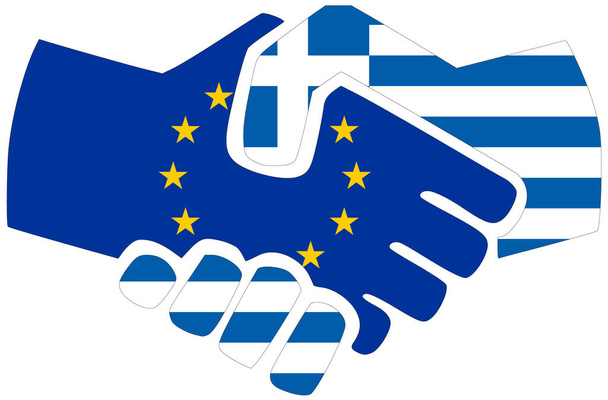 UE - Grèce / poignée de main, symbole d'accord ou d'amitié
 - Photo, image