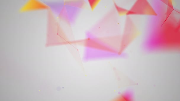 futurystyczna animacja ze świecącymi kolorowymi trójkątami falującymi przemieszczeniem - Materiał filmowy, wideo