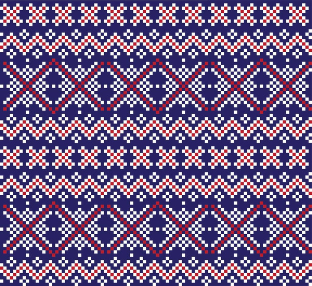 Rode Marine Kerst kermis eiland patroon achtergrond voor mode textiel, brei- en haakwerk - Vector, afbeelding