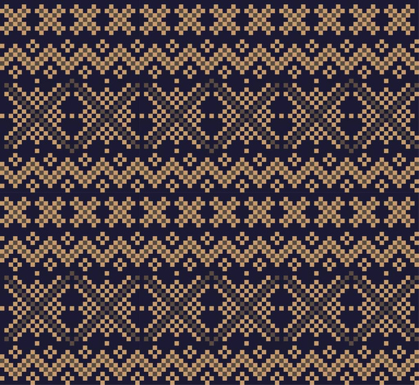ファッションテキスタイル、ニットウェア、グラフィックのためのブラウンクリスマスフェア島のパターンの背景 - ベクター画像