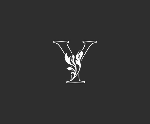 Initial Y letter luxury beauty flourishes vintage monogram logo perfect for boutique, wedding invitation, restaurant, hotel. - Wektor, obraz